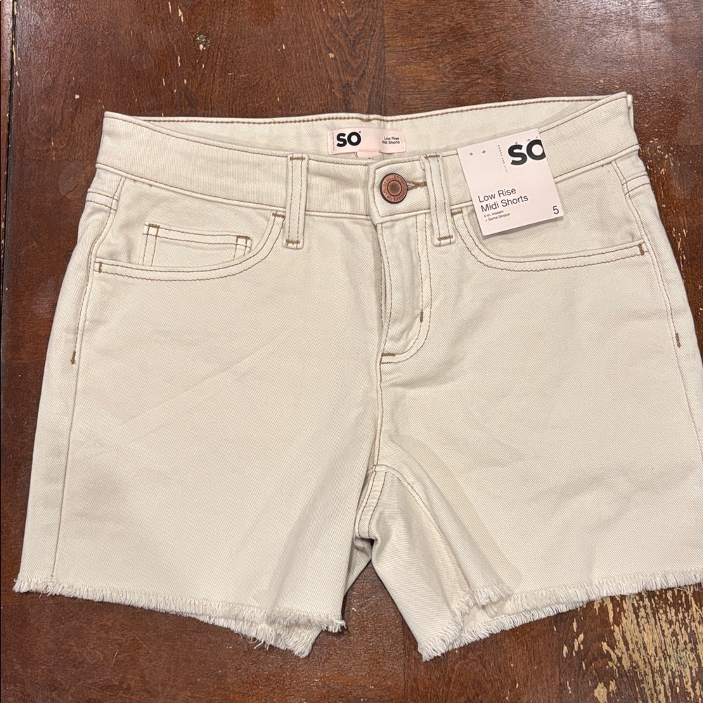 SO Women's Light Cream Jean Shorts
